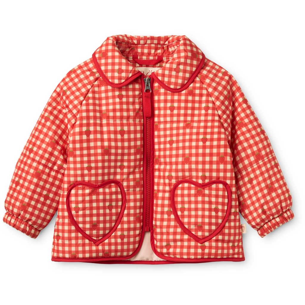 Flöss - Molly padded jacket (Red berry gingham)