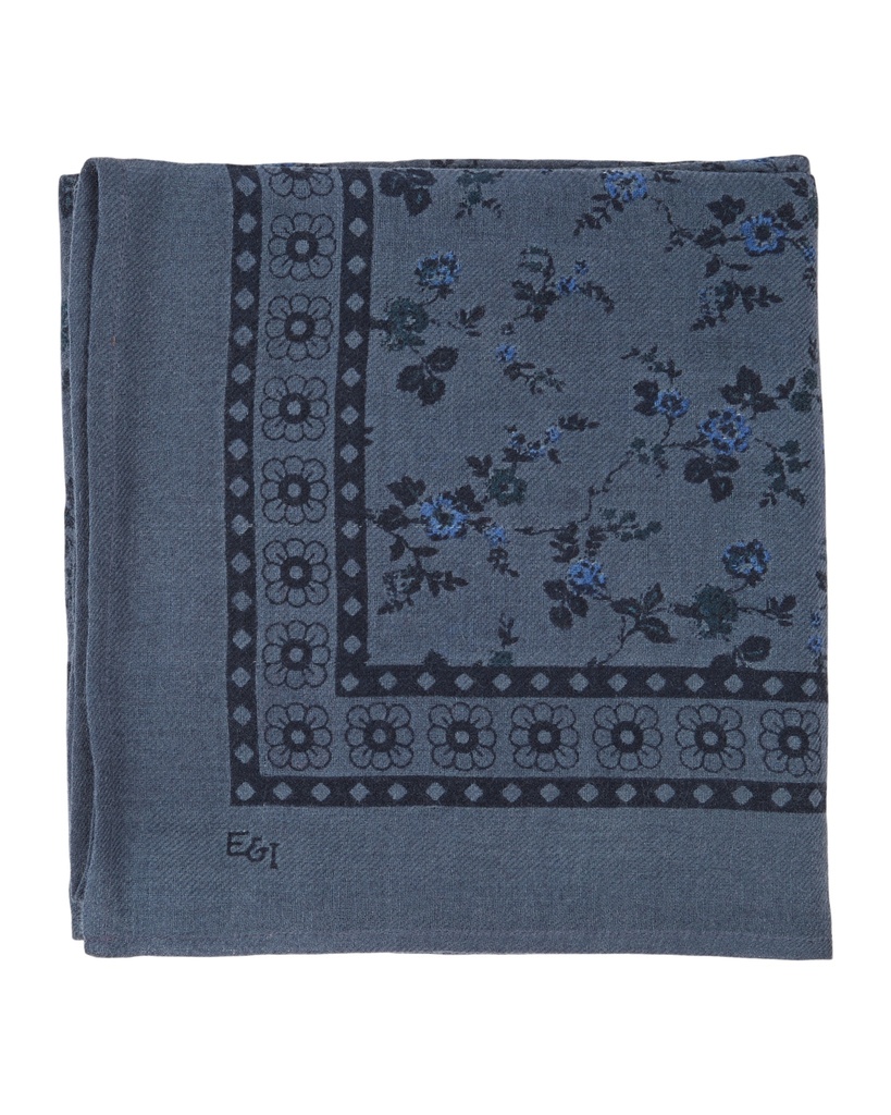 Emile & Ida - Foulard rosalie 100x100 (Rosalie bleu)