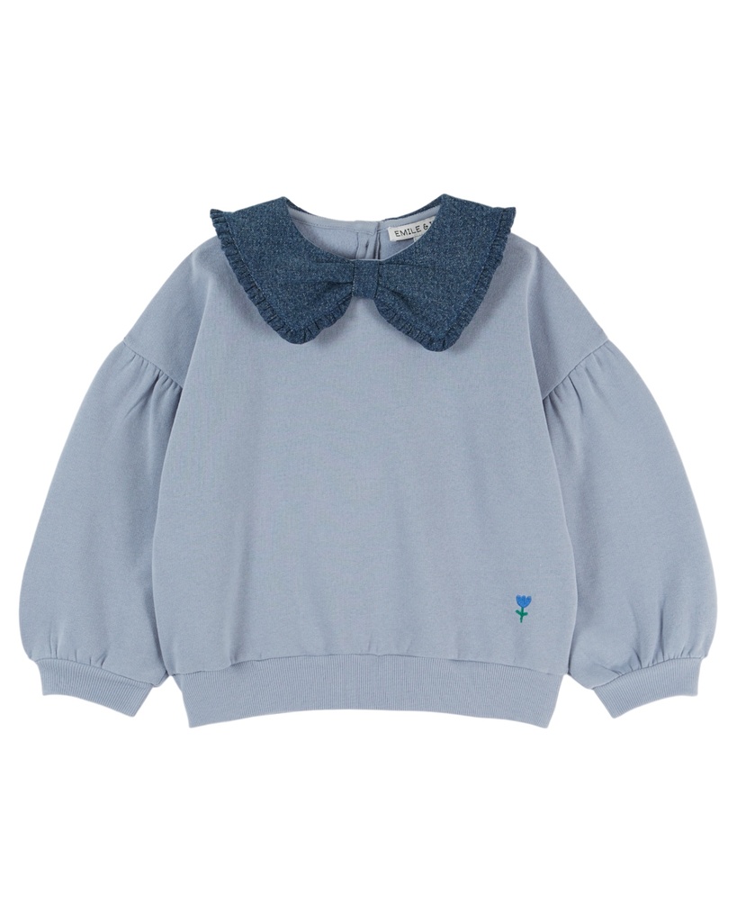 Emile & Ida - Sweat col volante (Lac) (2 jaar)