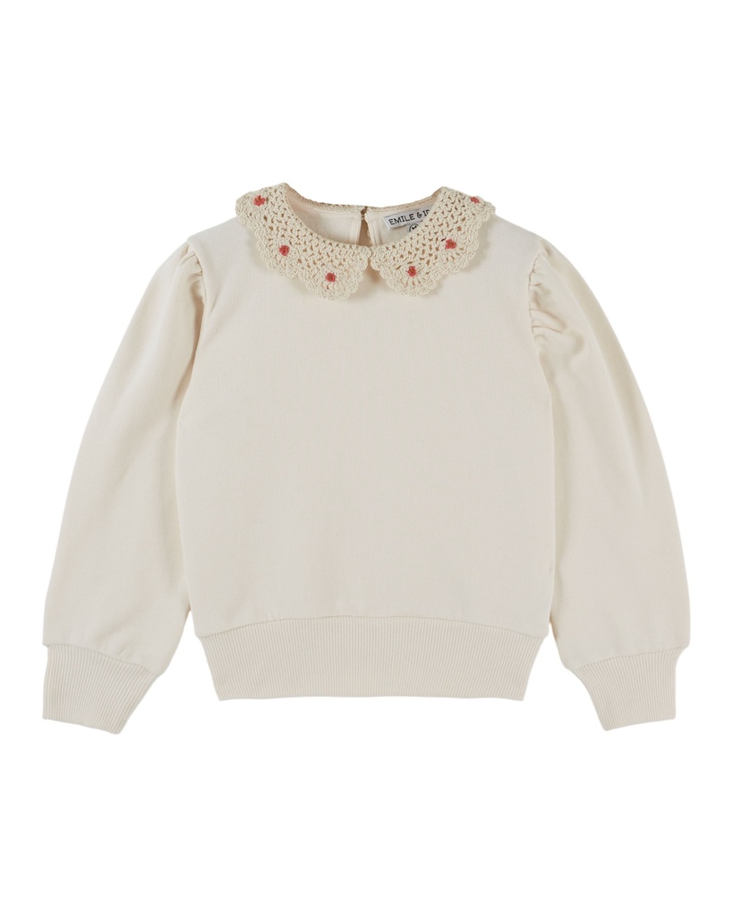 Emile & Ida - Sweat col crochet (Ecru) (3 maand)