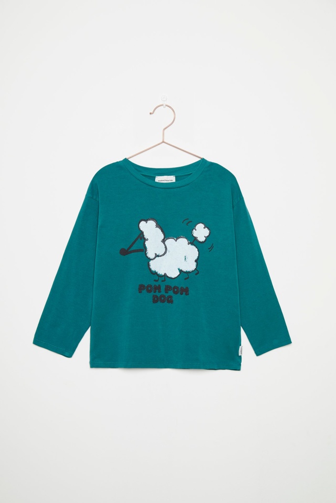 Weekend House Kids - Pom pom dog l/s t-shirt (Turquesa)