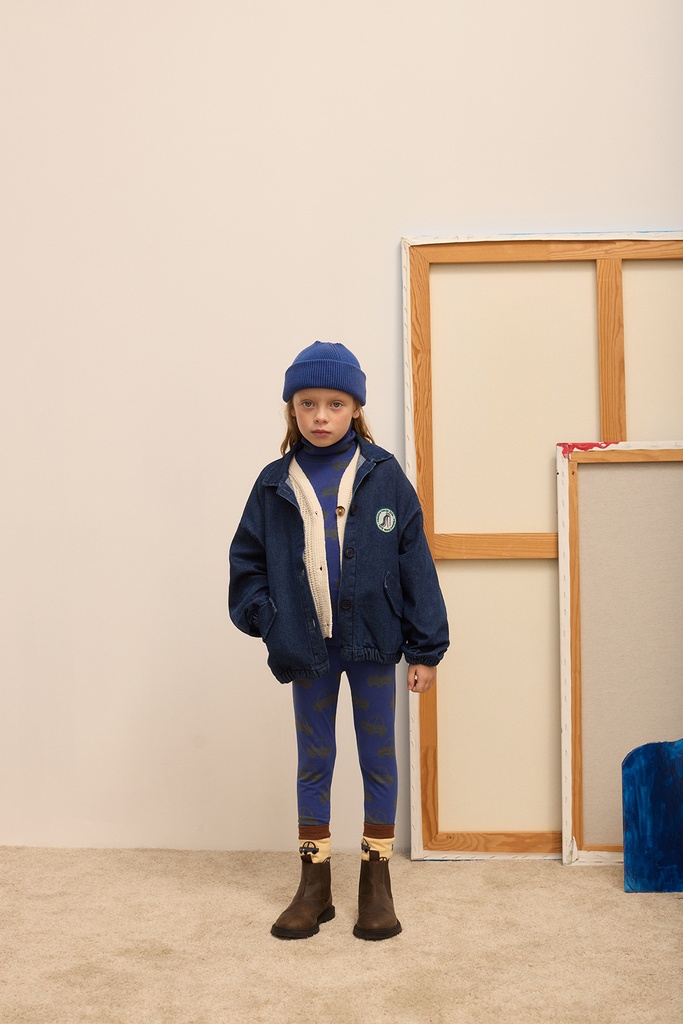 Weekend House Kids - Cars all over fleeced turtle neck (Dark blue)