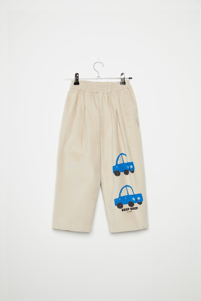 Weekend House Kids - Beep beep velvet pants (Sand) (2 jaar)