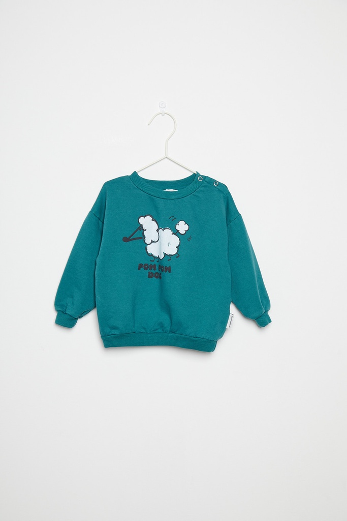 Weekend House Kids - Pom pom dog baby sweatshirt (Turquesa) (6 maand)