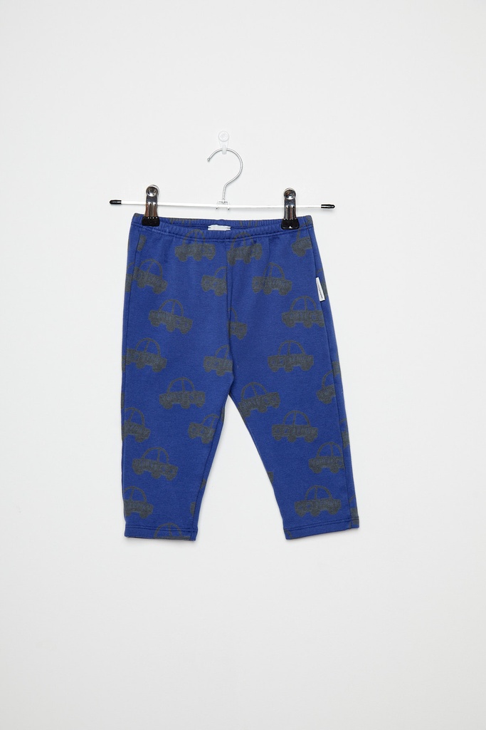 Weekend House Kids - Cars all over baby  fleeced leggings (Blue) (6 maand)