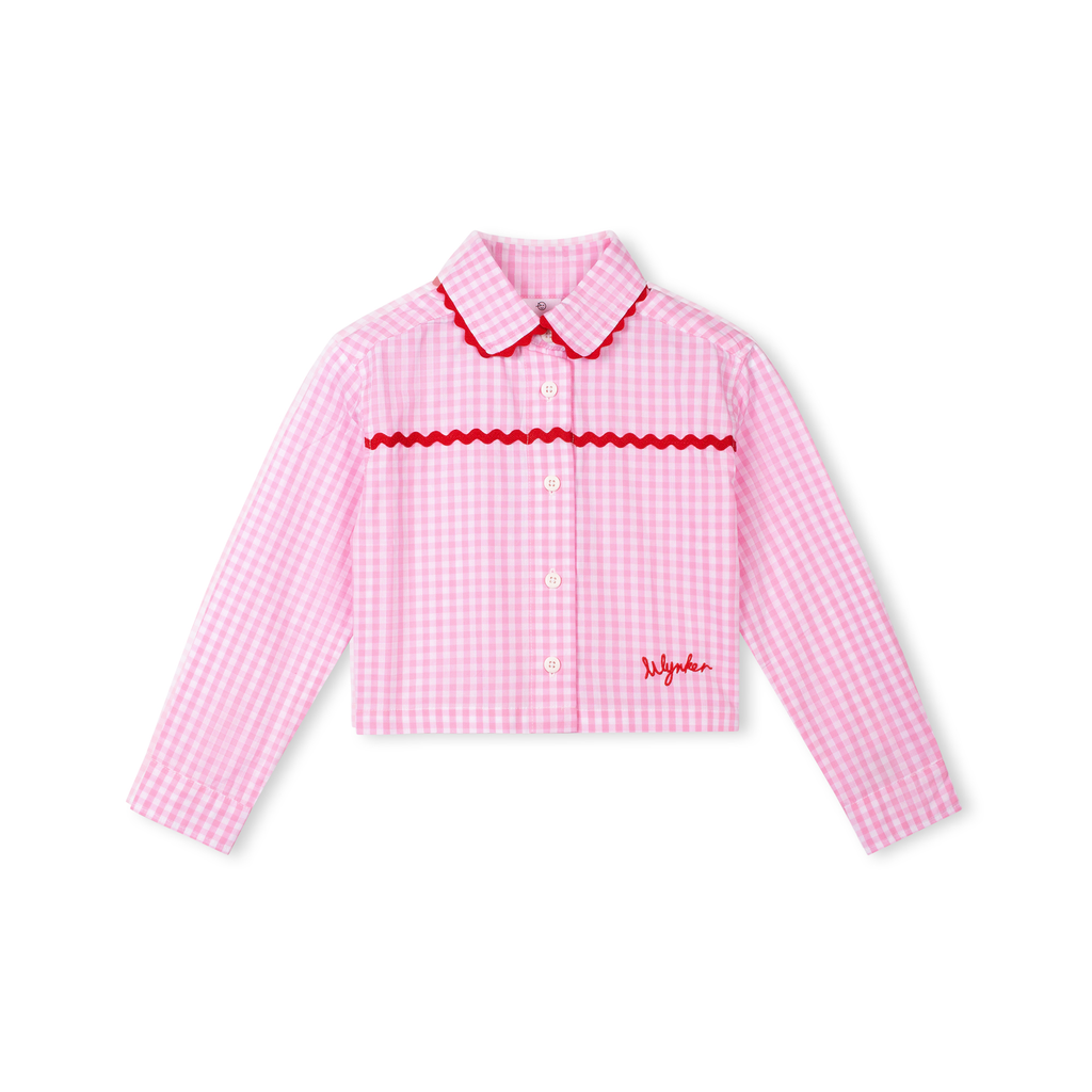 Wynken -  Classic crop shirt (Gingham pink)