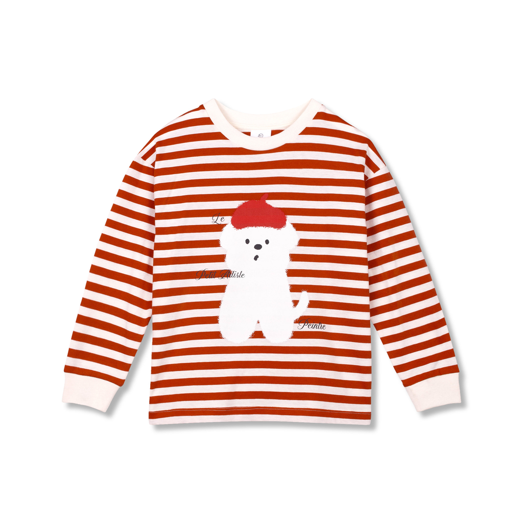 Wynken - Le petit artiste stripe tee (Rusty bear stripe)