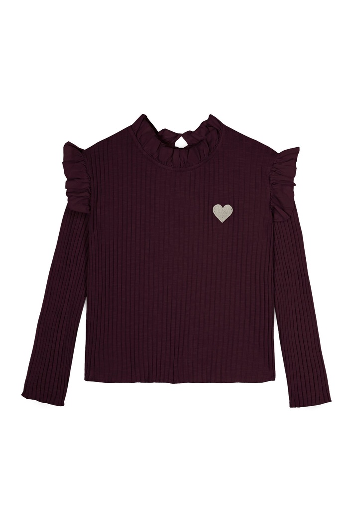 Mipounet - Charlotte flammé t-shirt - Aubergine