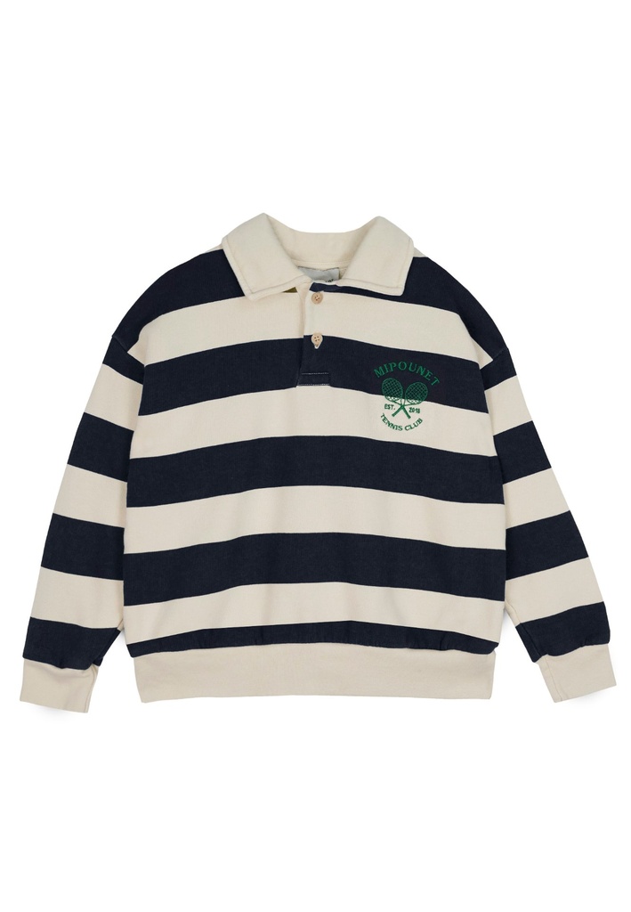 Mipounet - Piero polo sweatshirt (Ecru / blue)