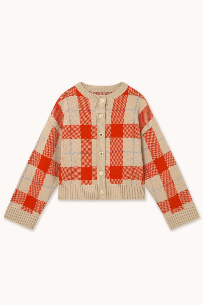 The tiny big sister - Check cardigan (Vanilla)