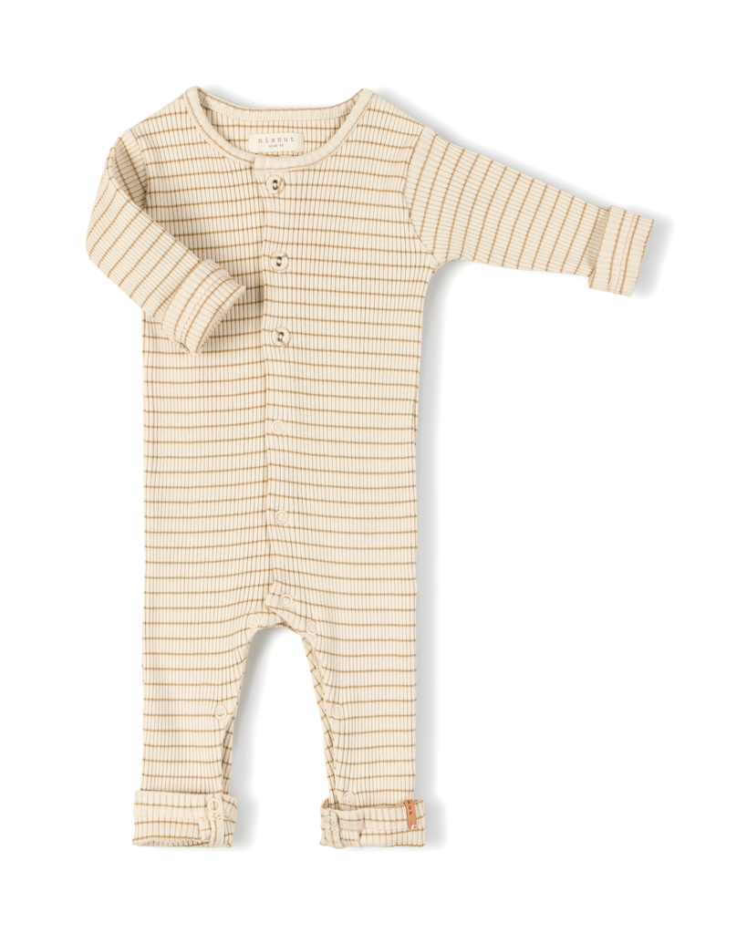 Nixnut - Rib onesie (Biscuit stripe)