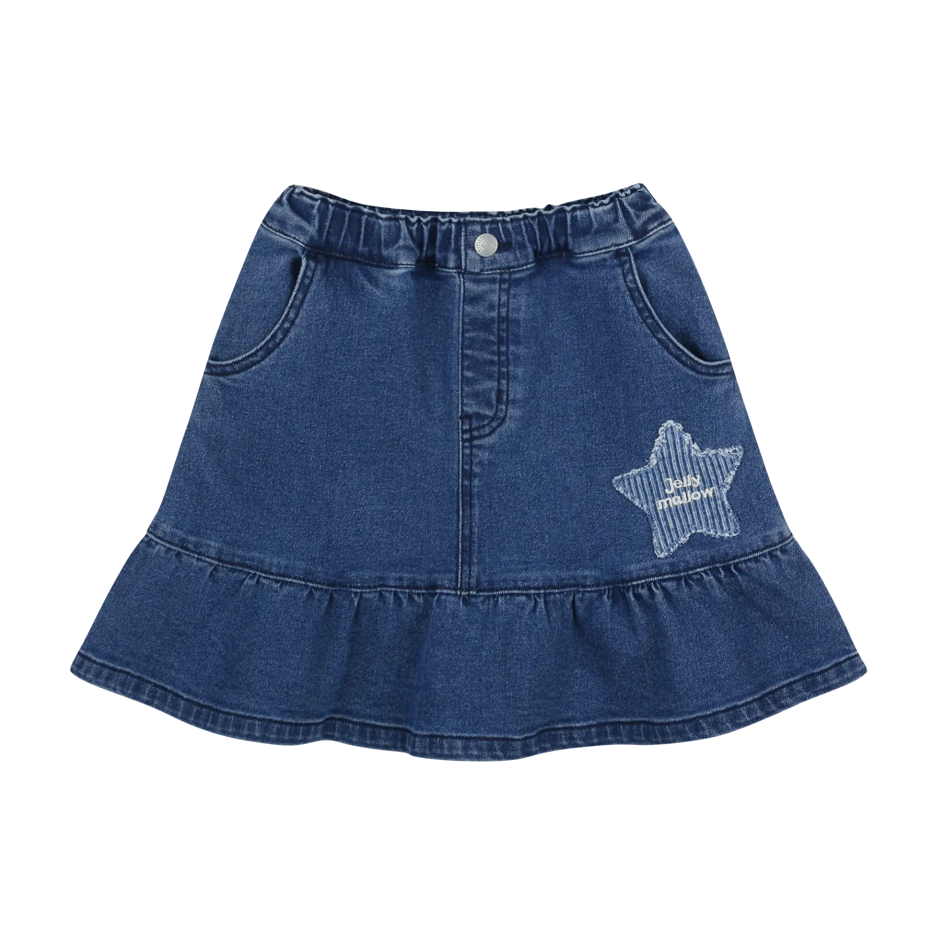 Jelly Mallow - Star frill denim skirt