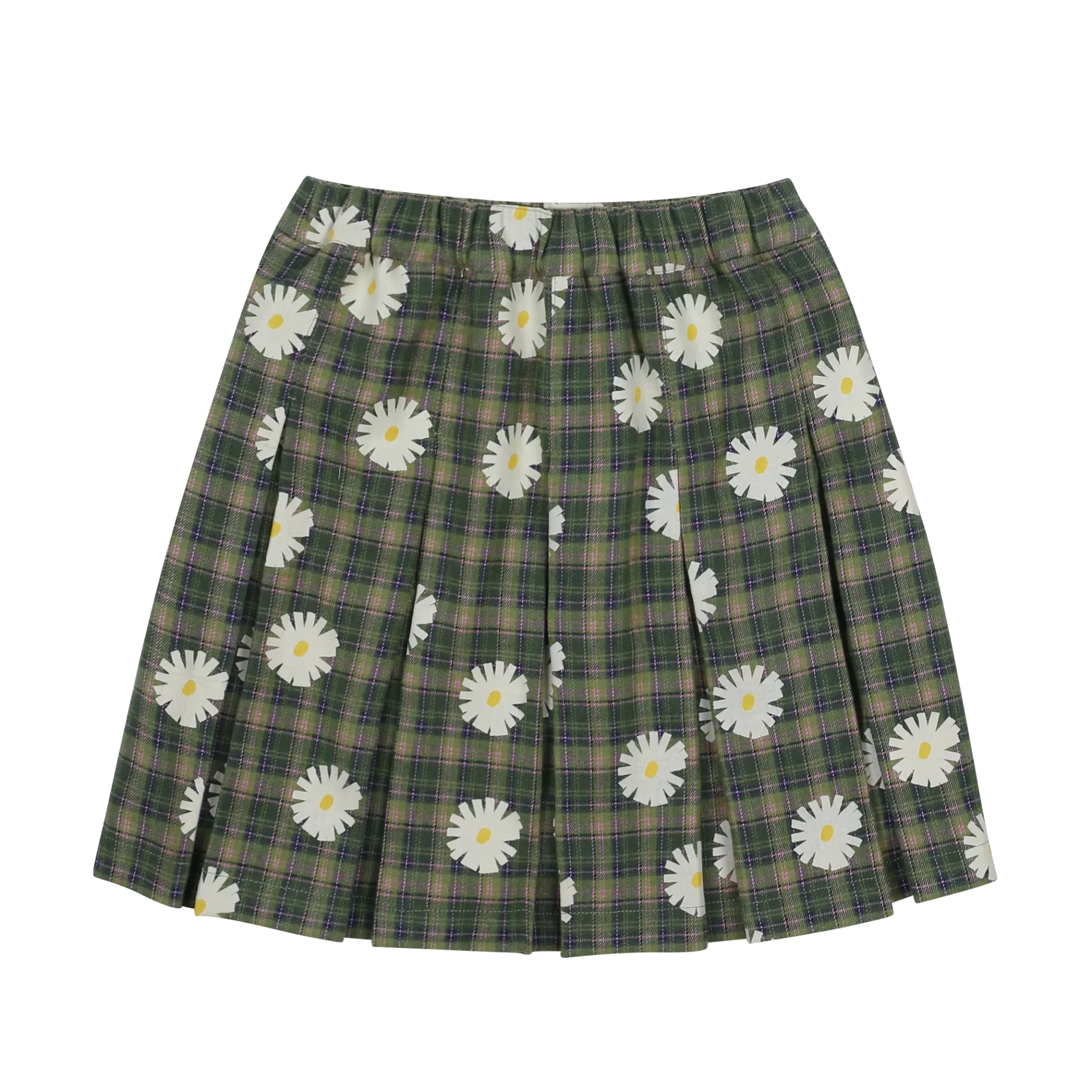 Jelly Mallow - Daisy check pleated skirt