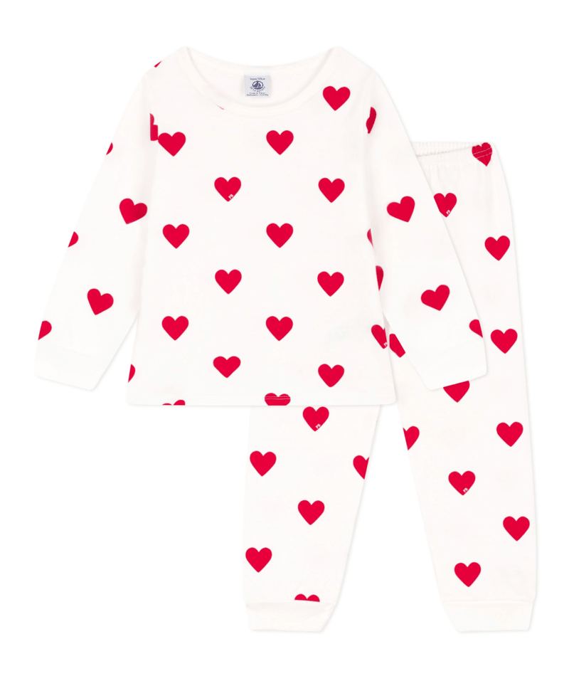 Petit Bateau – Unisex Katoenen Pyjama met Hartjesprint