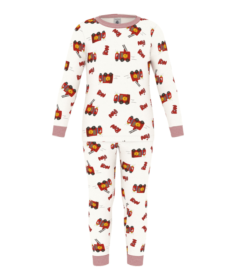 Petit Bateau – Katoenen Pyjama met Brandweermanprint (2 jaar)