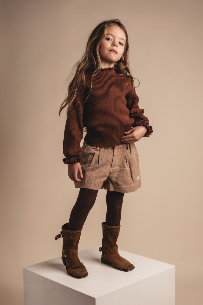 Baje - Nula knitted trui (Copper brown)