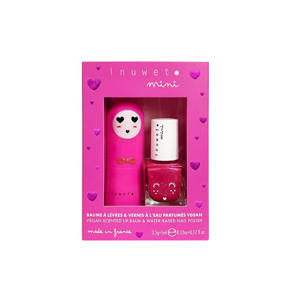 Inuwet - Beauty duo lippenbalsem kers & nagellak fuchsia