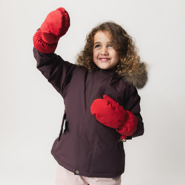Mini A Ture - Matcordt fleece gevoerde wanten (6 - 12 maand, Chili pepper)