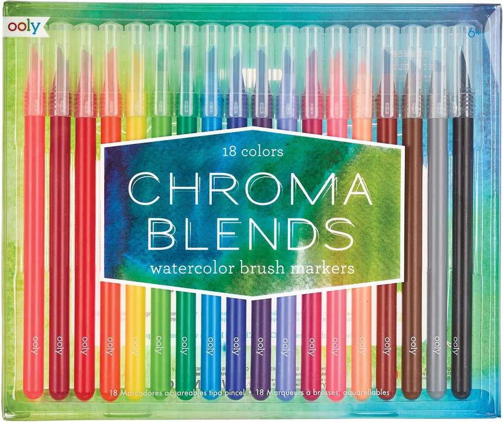 Ooly – Chroma Blends Watercolor Brush Markers (18 stuks)