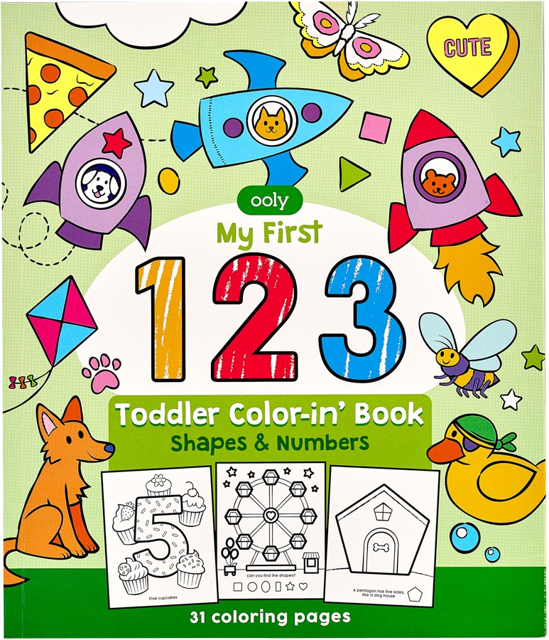 Ooly – Toddler Coloring Book 123 Shapes & Numbers | Kleurboek