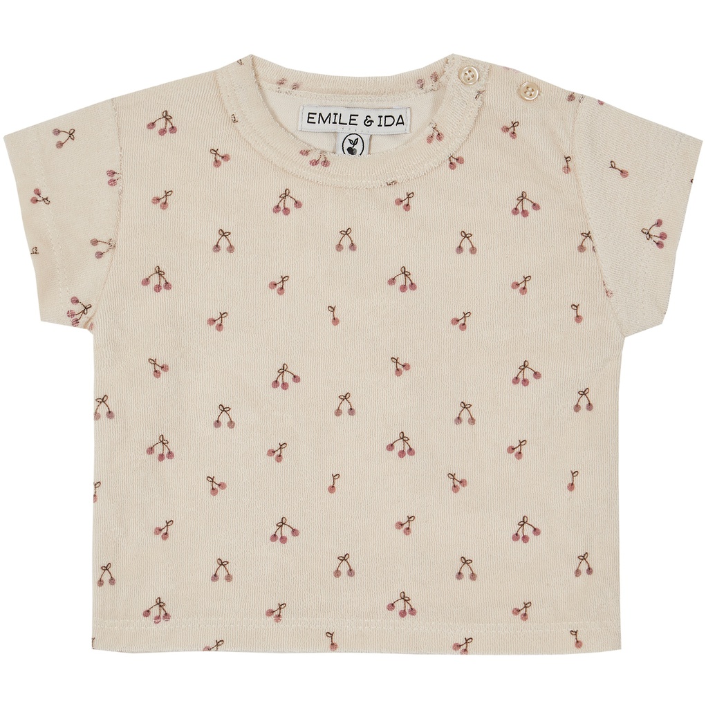 Emile et Ida - Tee shirt - Ecru griotte violet