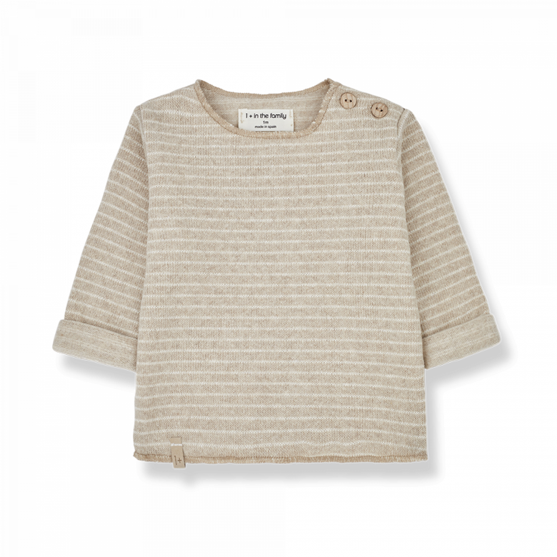 1+ In the family - Aubin L.S. T-Shirt - Beige