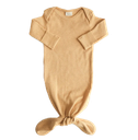 Mushie - Ribbed knotted baby gown - Mustard melange