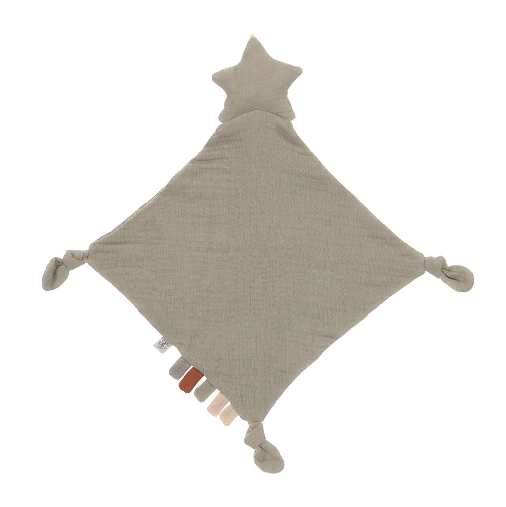 LÄSSIG - Muslin Baby Comforter - Star - Olive