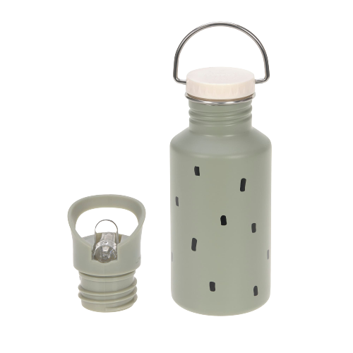 LÄSSIG - Bottle Stainless Steel - Happy Prints Light olive
