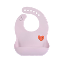 LÄSSIG - Silicone Bib - Happy Rascals - Heart lavender