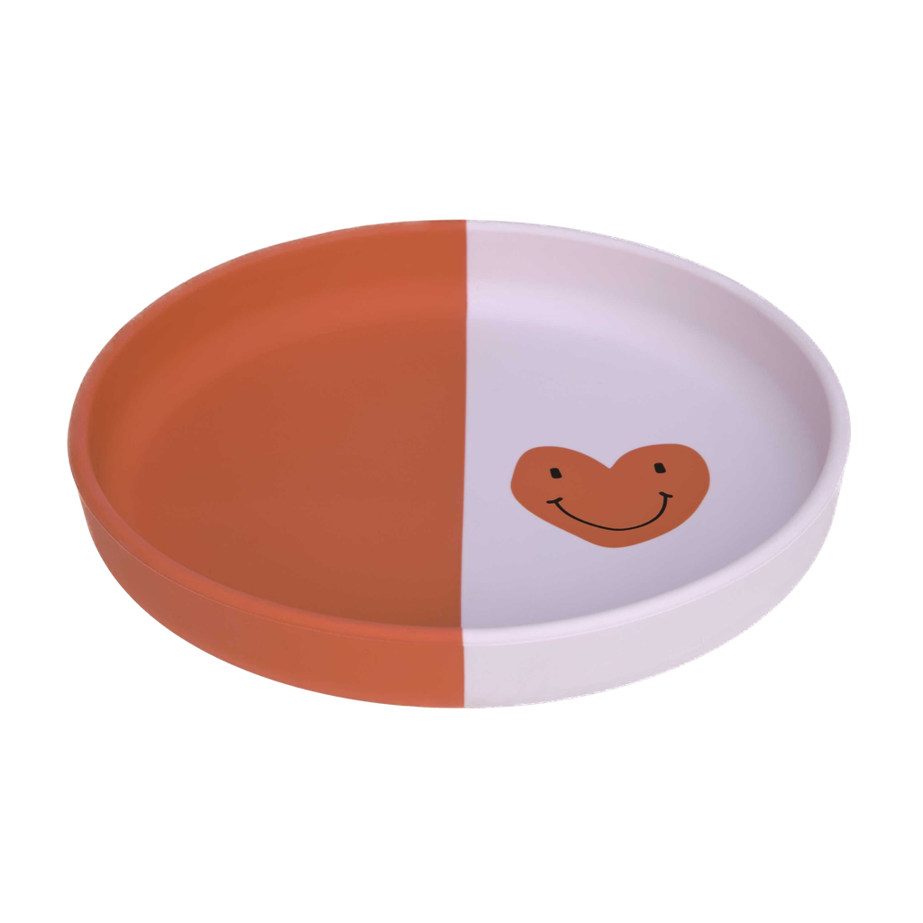 LÄSSIG - Silicone Plate - Happy Rascals - Heart lavender