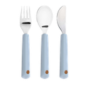 LÄSSIG - Cutlery Silicone Handle - Happy Rascals - Smile sky blue