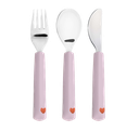 LÄSSIG - Cutlery Silicone Handle - Happy Rascals - Heart Lavender