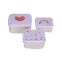 LÄSSIG - Snackbox Stainless Steel - Happy Rascals -
Heart Lavender