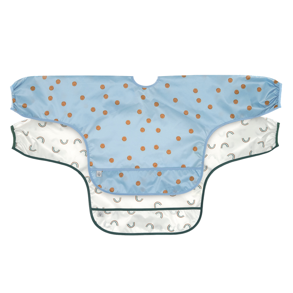 LÄSSIG - Long Sleeve Bib - Happy Rascals - Smile sky blue