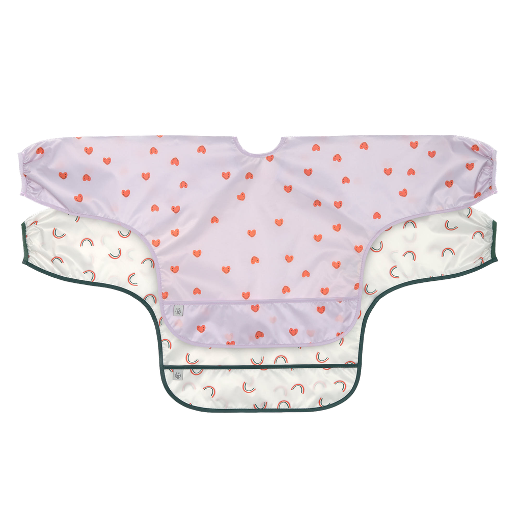 LÄSSIG - Long Sleeve Bib - Happy Rascals - Heart Lavender