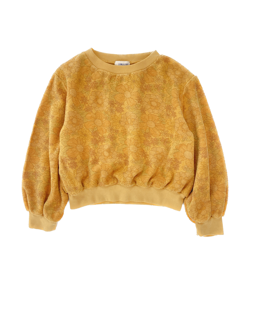 Long live the queen - Terry sweater - Flowers yellow