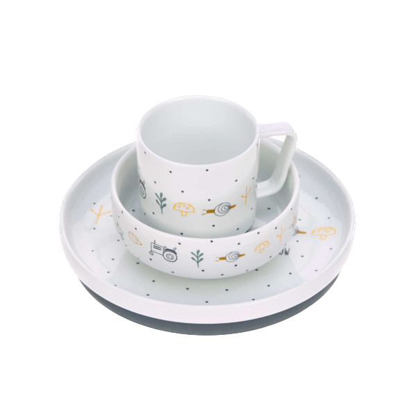 LÄSSIG - Dish Set Porcelain - garden explorer tractor  