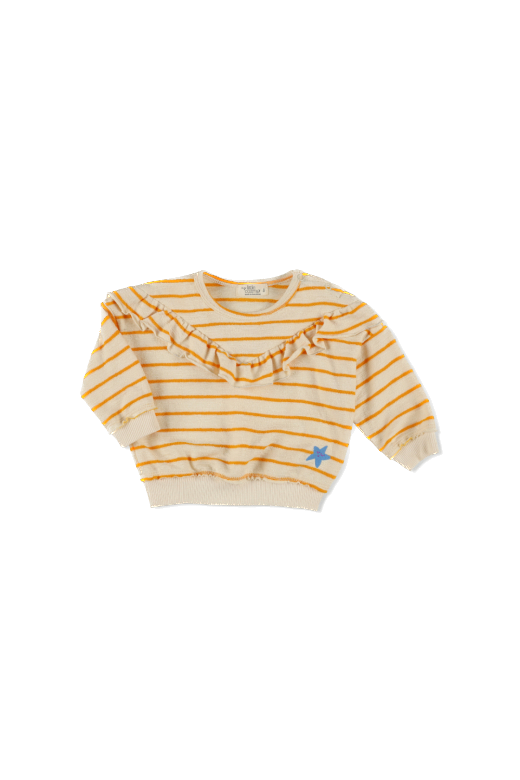 My Little Cozmo - Sienna266-4 -
Organic crepe stripe ruffle baby sweatshirt - Oil