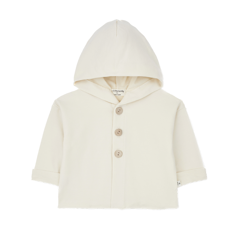 1+ In the family - Paolo hood jacket - Ivory 