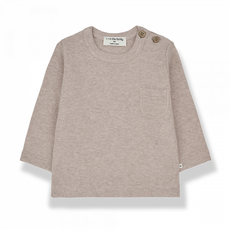 1+ In the family - Unai L.S. T-shirt - Nude