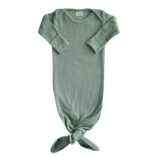 Mushie - Ribbed knotted baby gown - Roman green