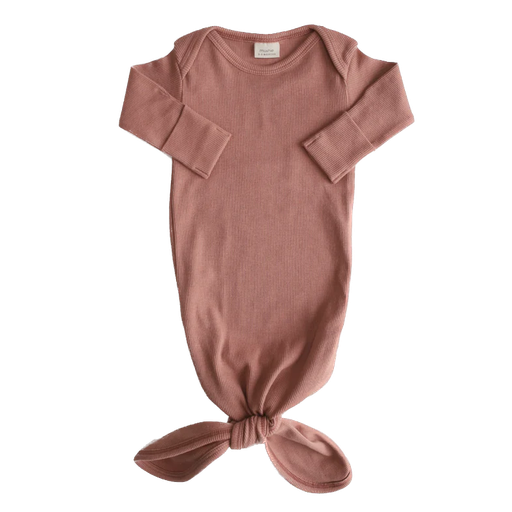 Mushie - Ribbed knotted baby gown - Cedar