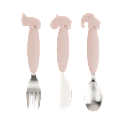Done by Deer - Easy-grip cutlery set - Powder