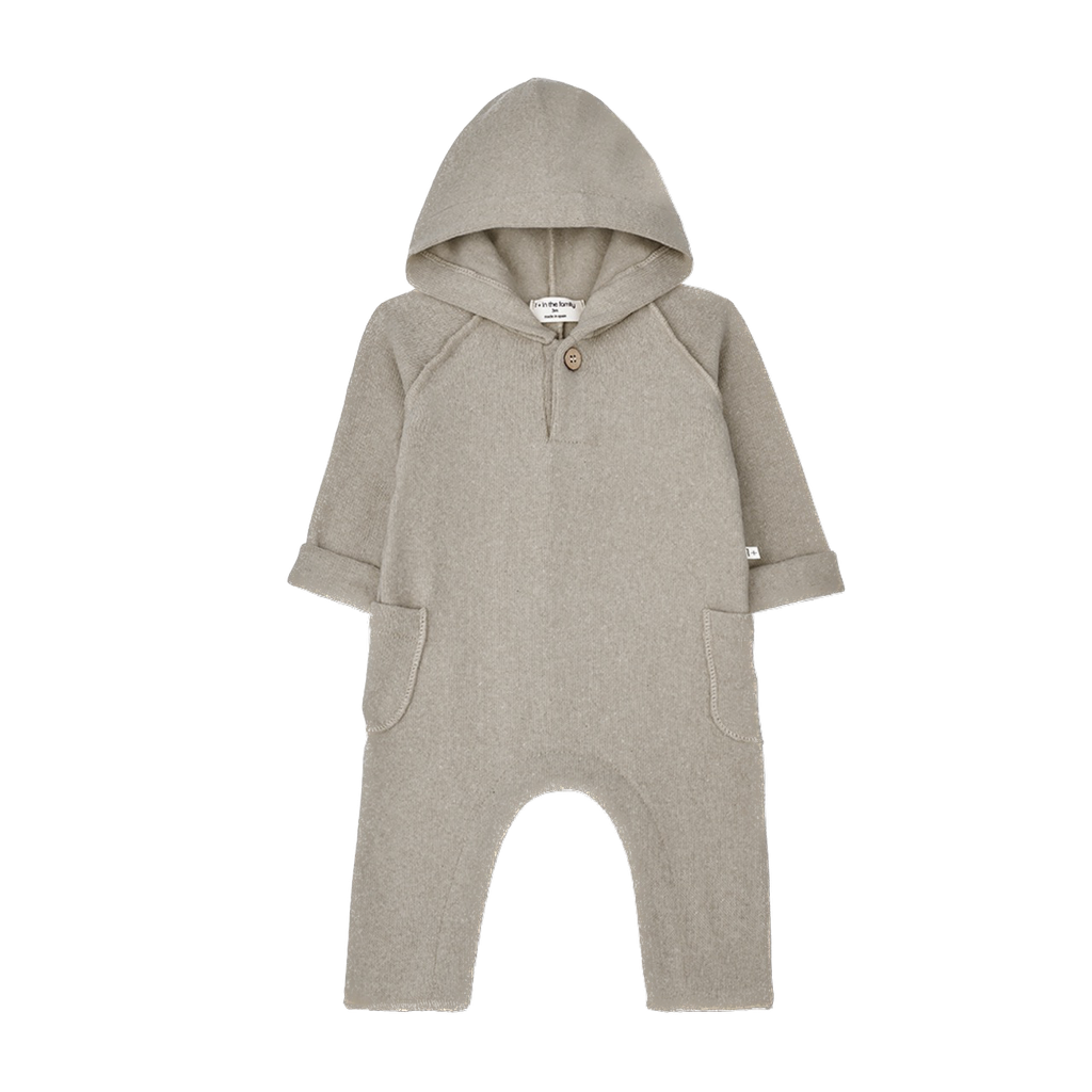 1+ In the family - Leonard jumpsuit met kap - Taupe