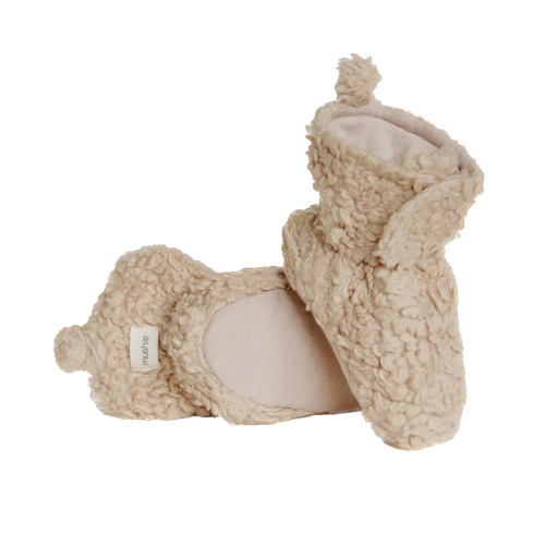 Mushie - Cozy baby booties - Oatmeal 