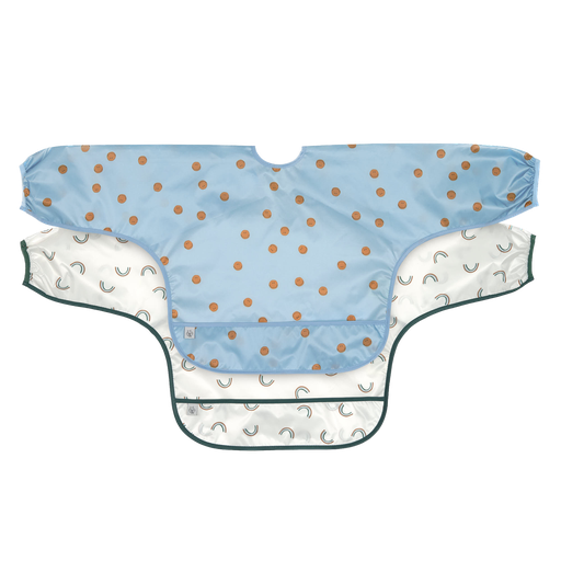 LÄSSIG - Long Sleeve Bib - Happy Rascals - Smile sky blue