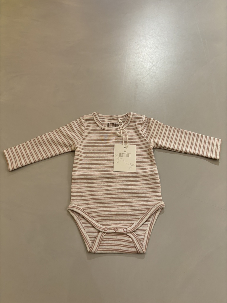 HUTTEliHUT - Body LS Striped Rib - Rose 