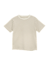 HUTTEliHUT - T-Shirt SS Striped Rib - Sage