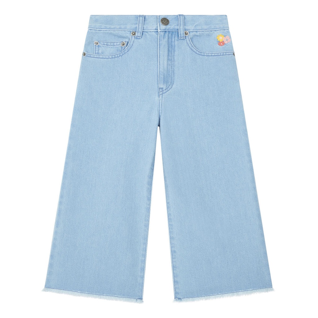 Hundred Pieces - Flared denim West - Bleached blue 